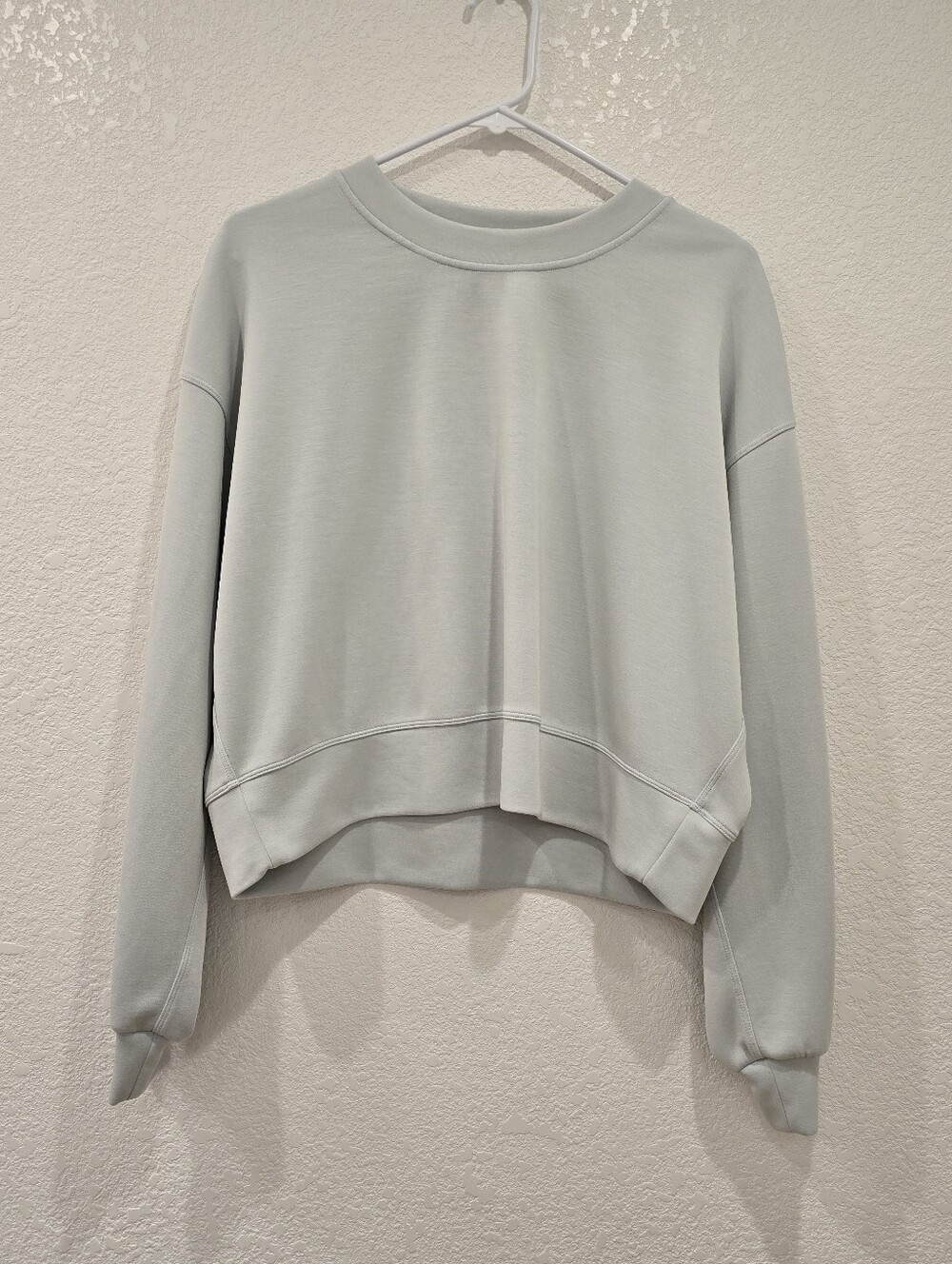 Lululemon Softstreme Perfectly Oversized Cropped Crew Sheer Blue 6
